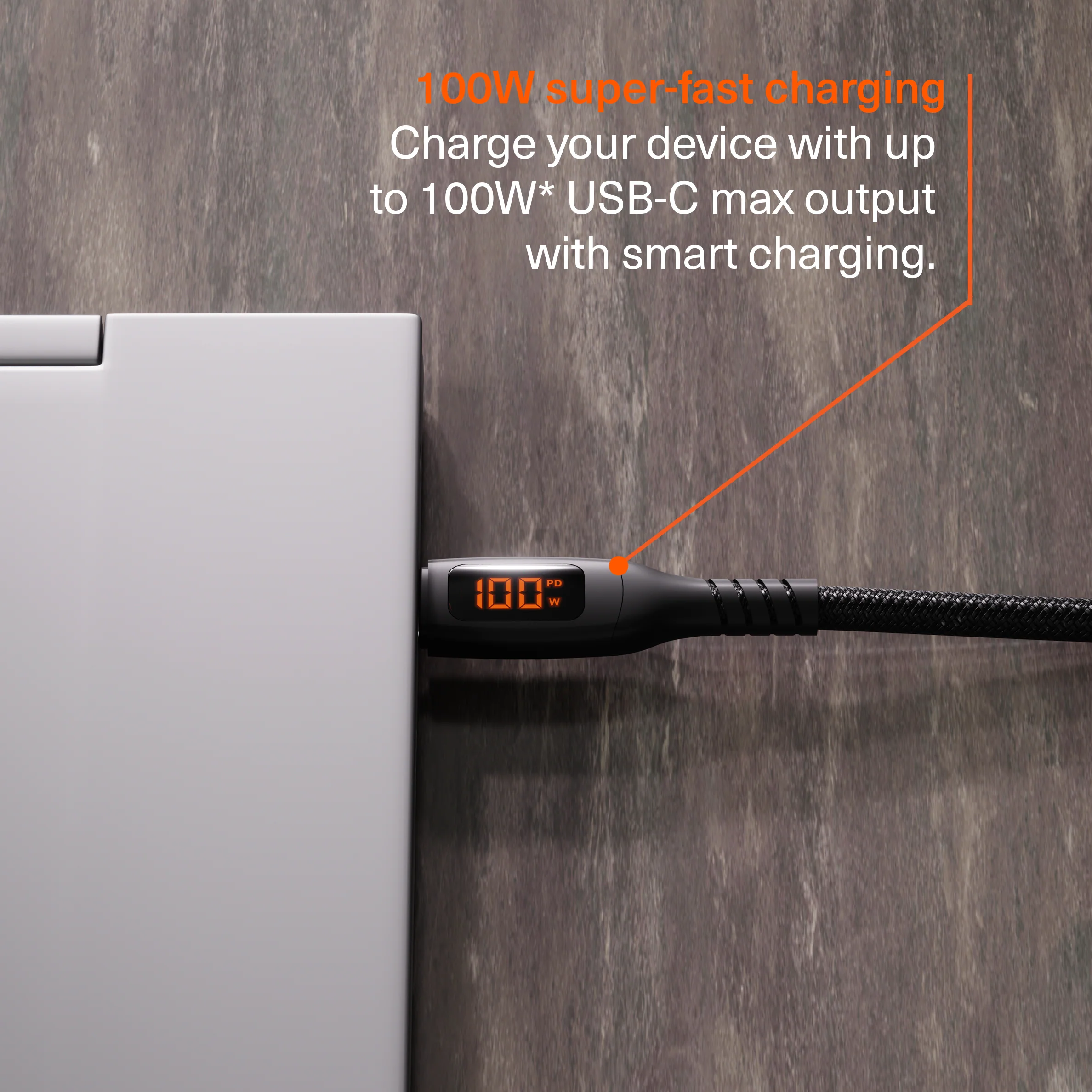 100W USB-C to USB-C LED Cable - 1M - Image 2