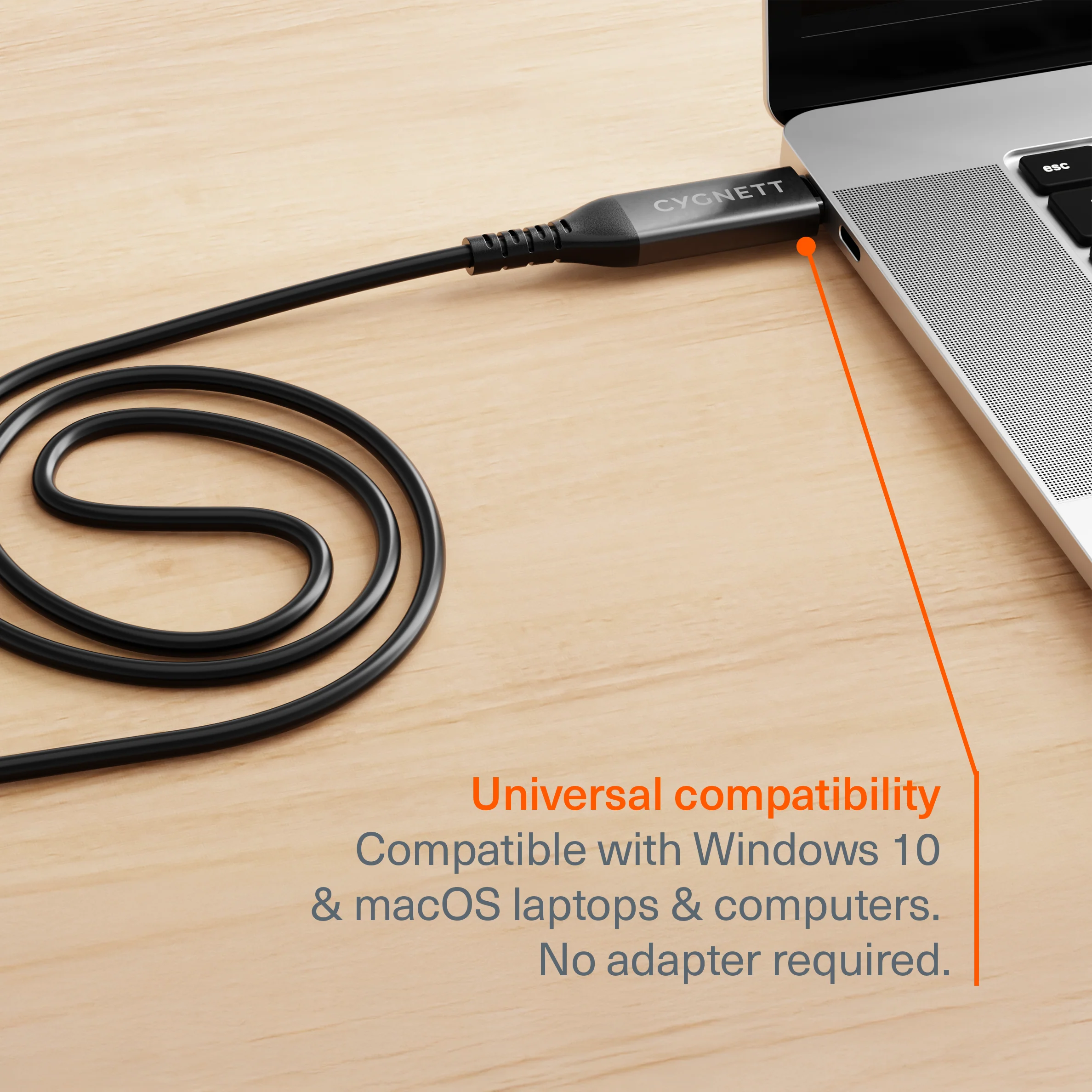 USB-C to RJ45 Gigabit Ethernet Cable - 1M - Image 4