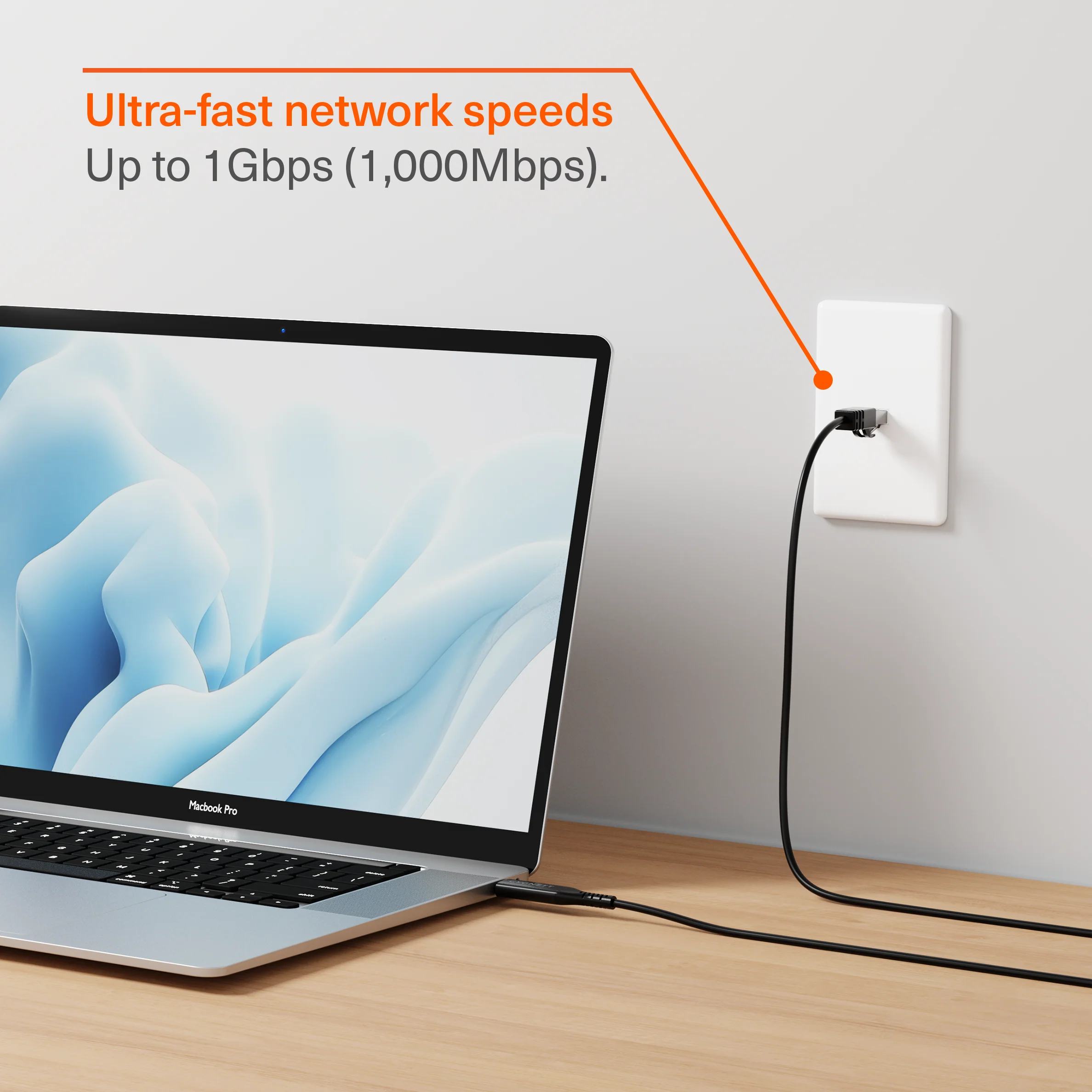 USB-C to RJ45 Gigabit Ethernet Cable - 5M - Image 2