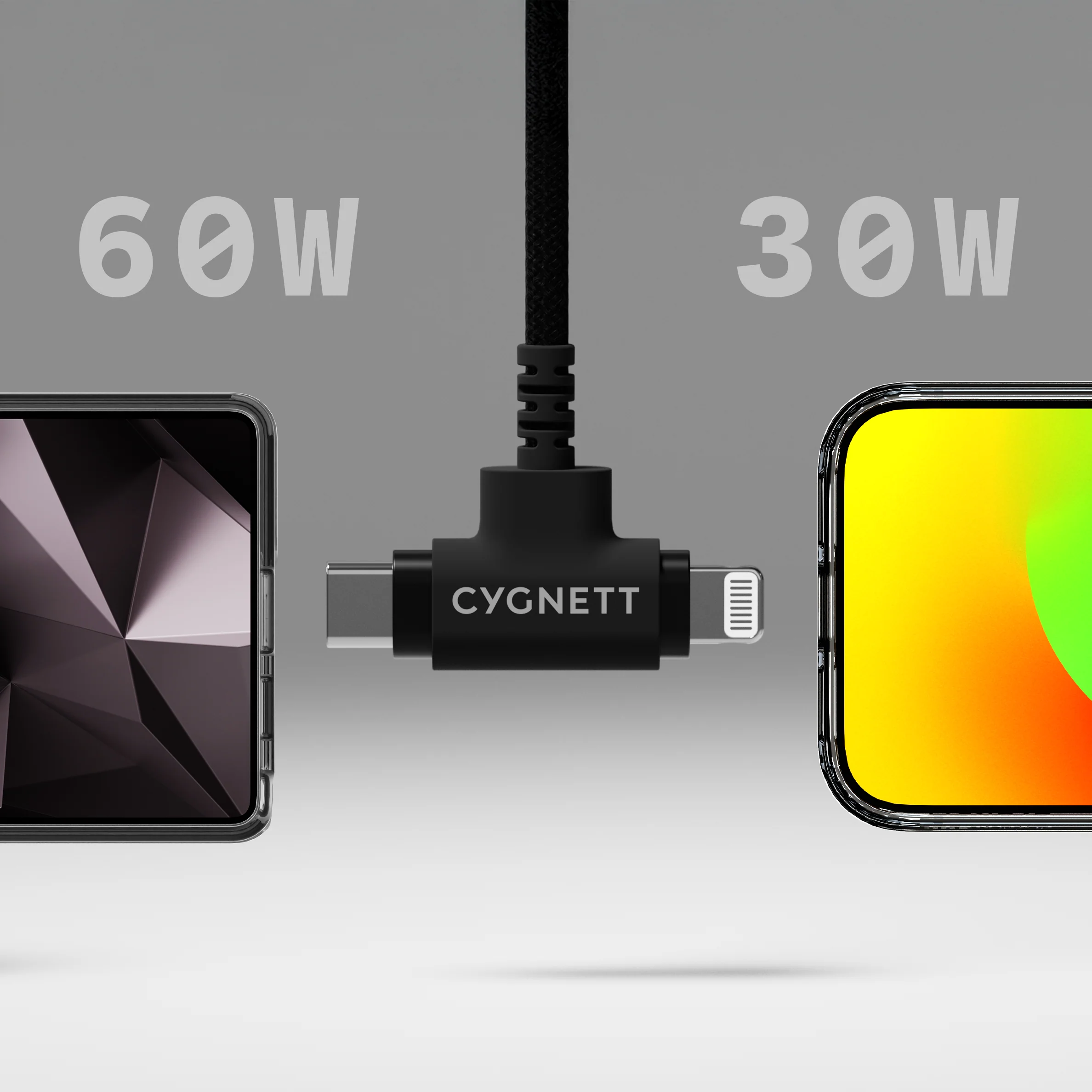 60W USB-C to 2-in-1 Cable - 1M - Image 2