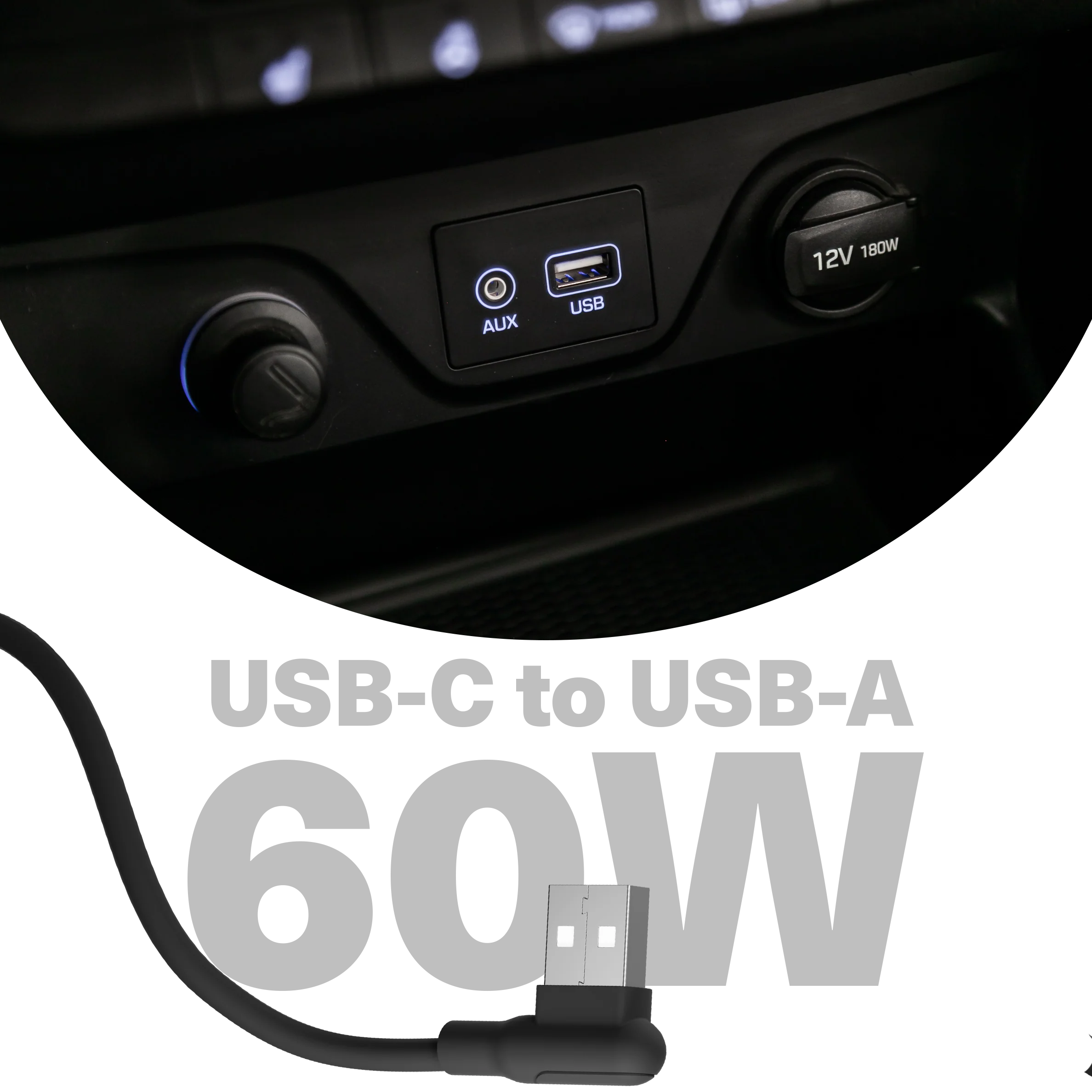Right Angle USB-C to USB-A Magnetic Cable - 70CM - Image 2
