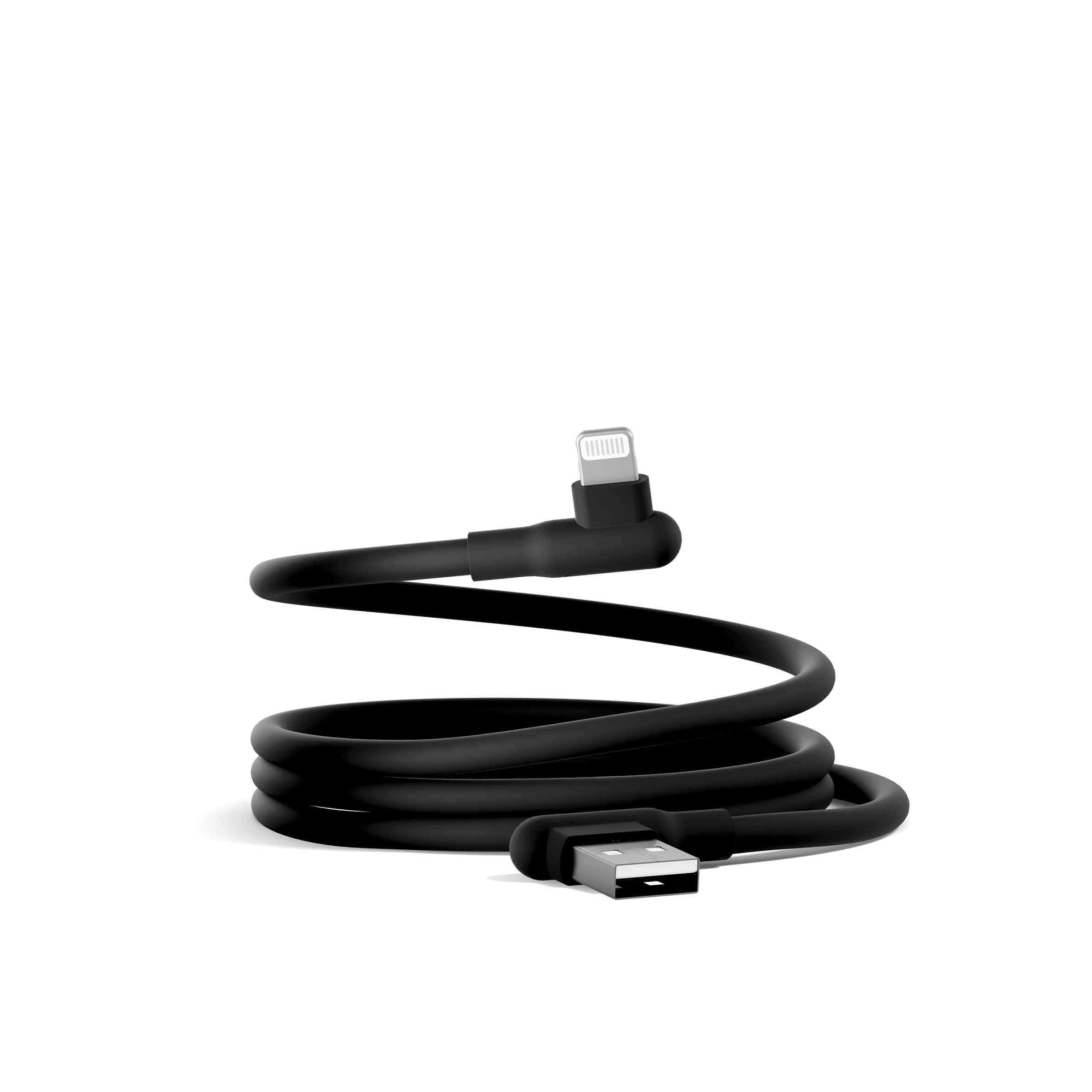 Right Angle Lightning to USB-A Silicone Cable - 70CM