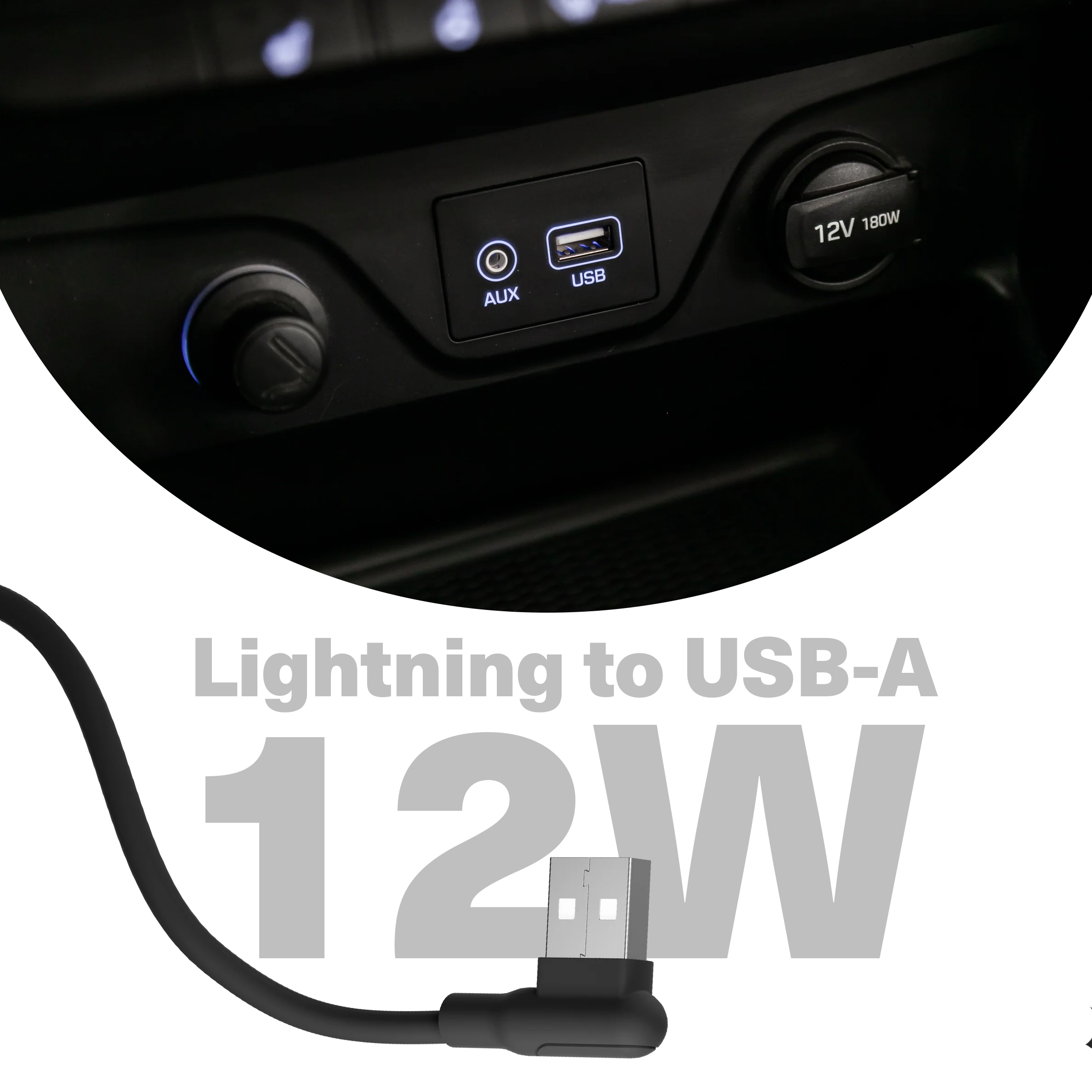 Right Angle Lightning to USB-A Silicone Cable - 70CM - Image 2