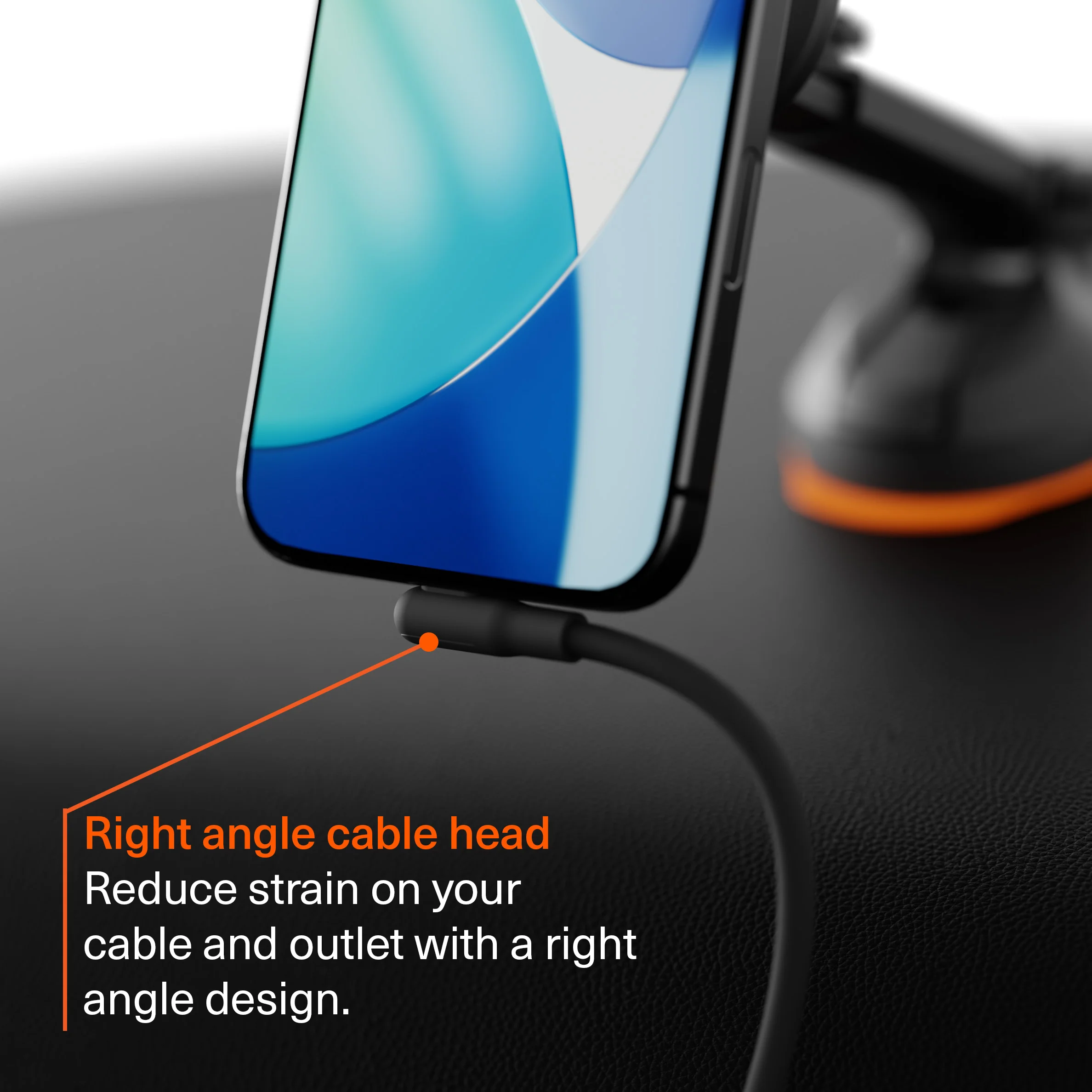 Right Angle Lightning to USB-C Silicone Cable - 70CM - Image 3