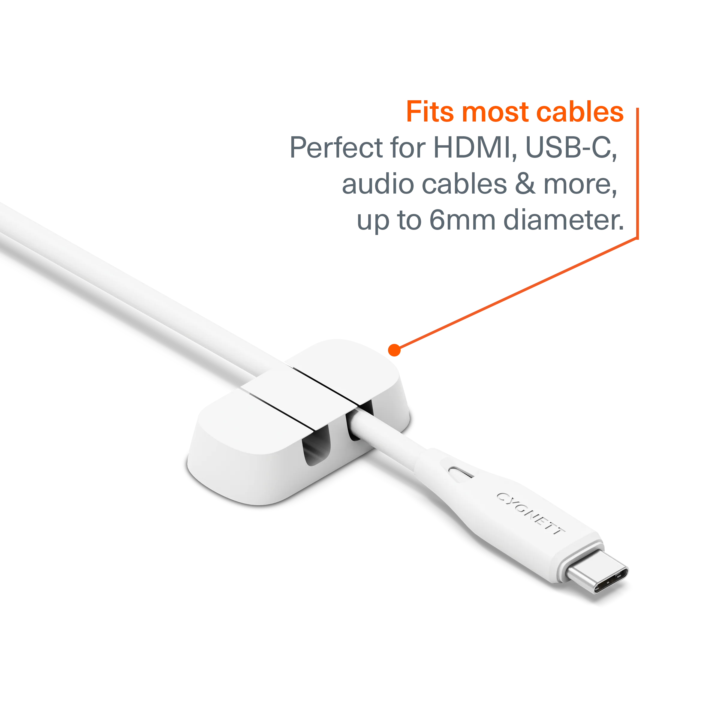 Dual Slot Cable Organisers 4 Pack - White - Image 2