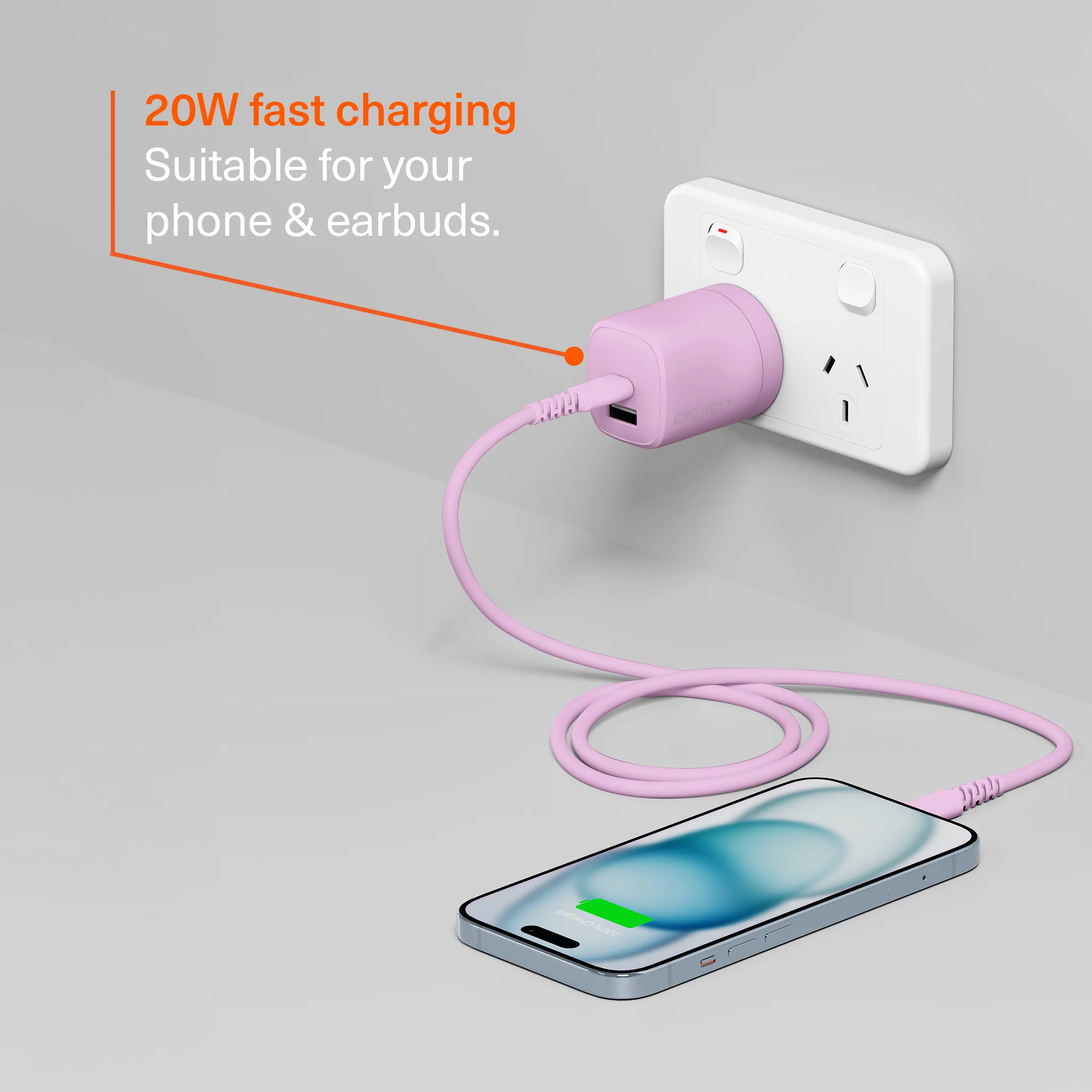 20W Dual Port Wall Charger - Image 2
