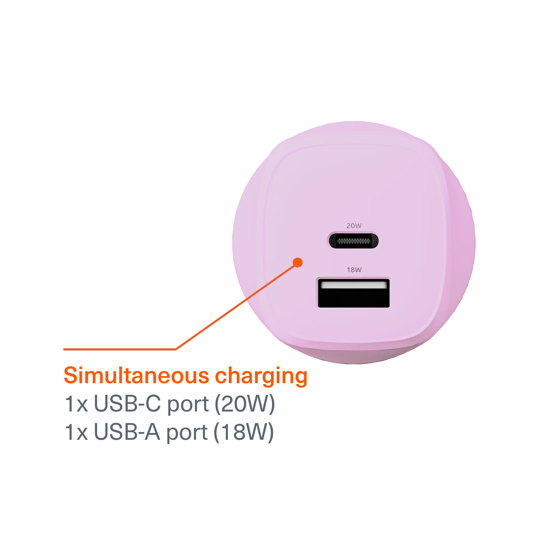 20W Dual Port Wall Charger - Image 3