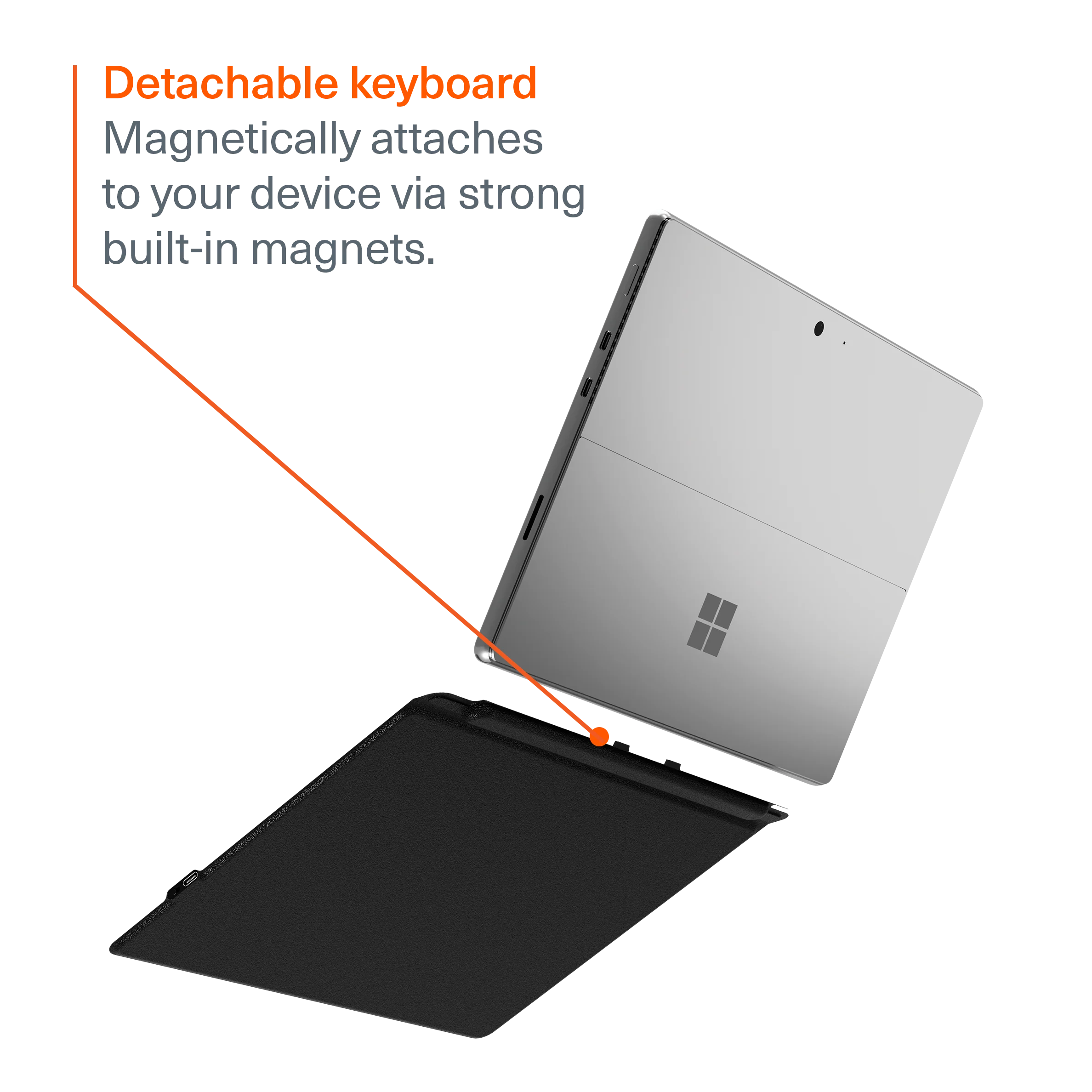 Magnetic Wireless Keyboard Case For Microsoft Surface 11th Gen - Image 2