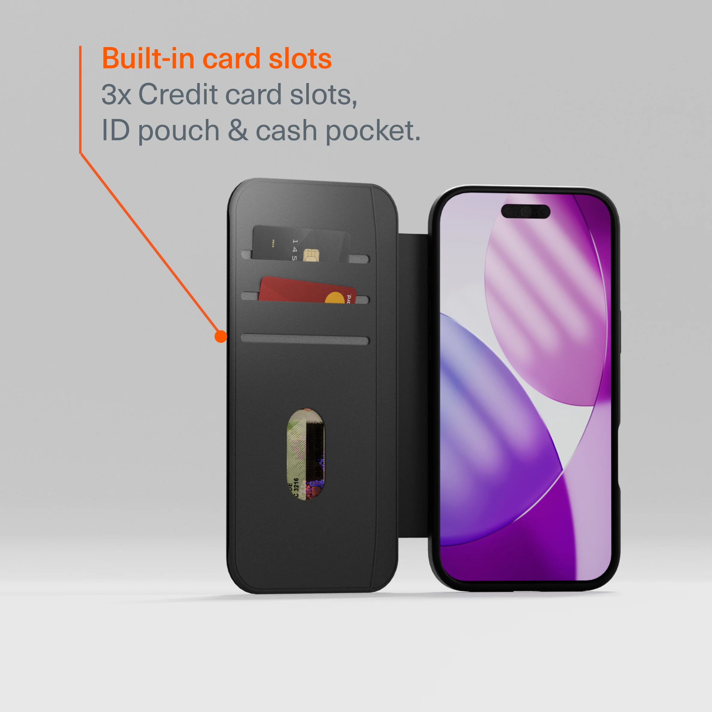 Magnetic Leather Wallet Case for iPhone 17 Pro - Image 2