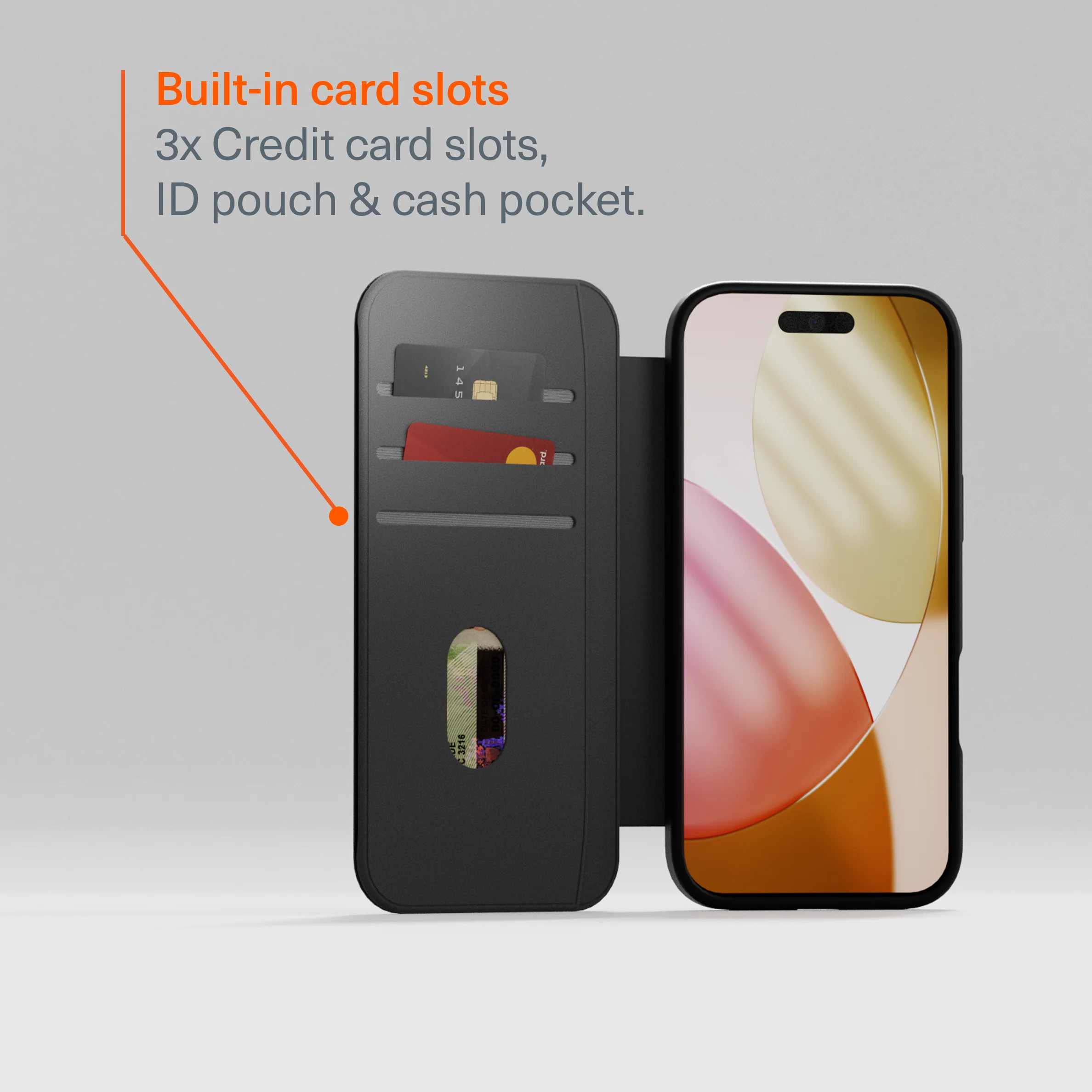 Magnetic Leather Wallet Case for iPhone 17 Pro Max - Image 2