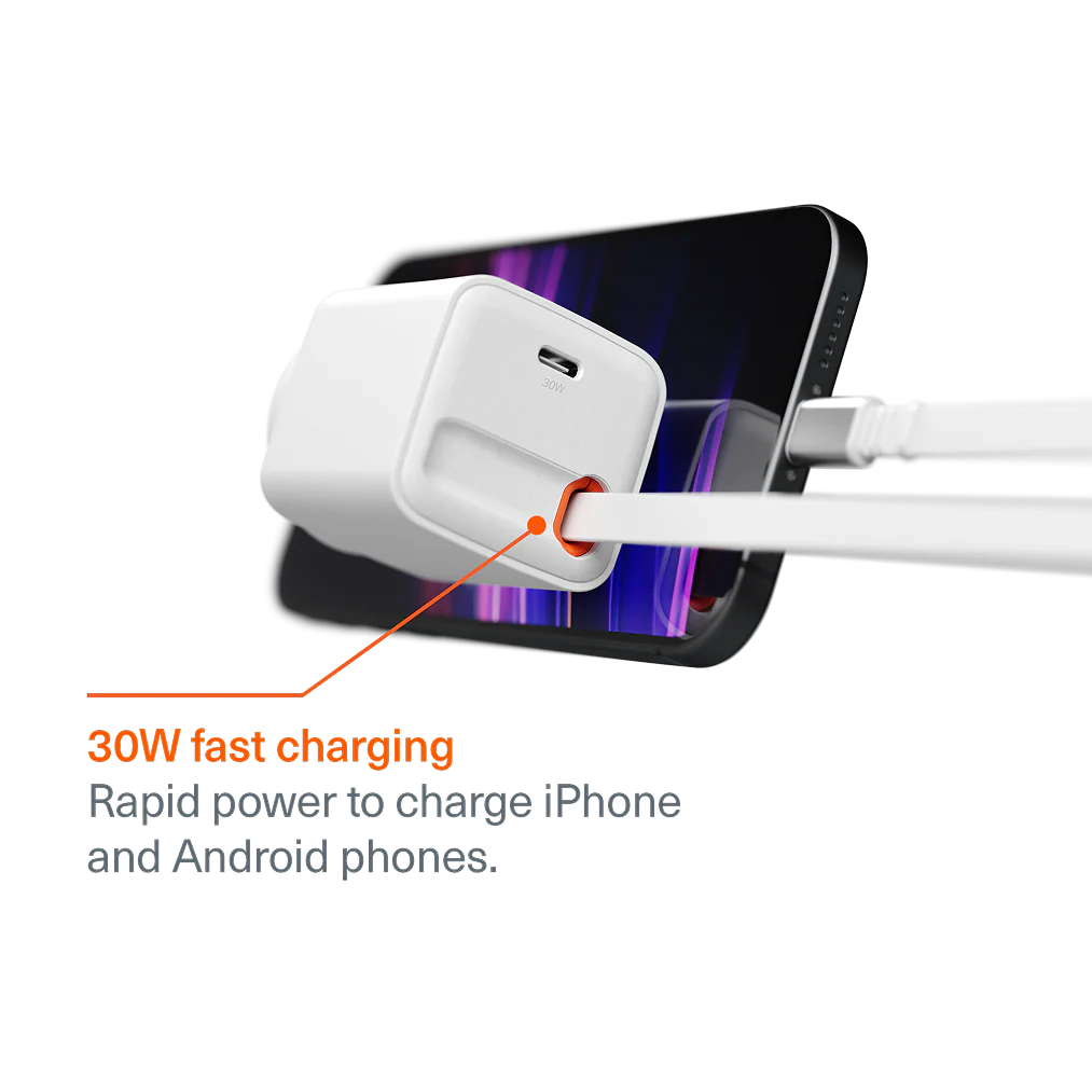 30W USB-C GaN Wall Charger with Retractable Cable - Image 4