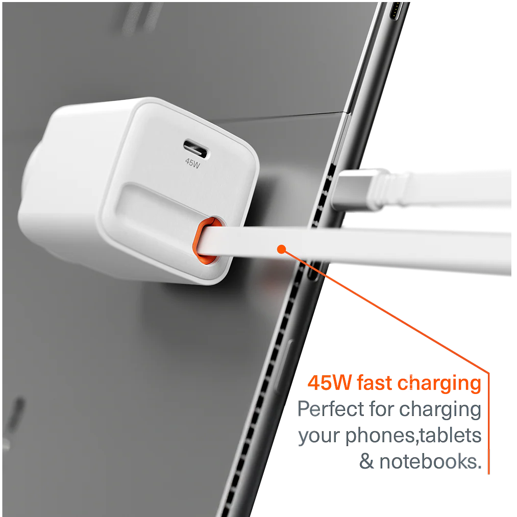45W USB-C GaN Wall Charger with Retractable Cable - Image 4
