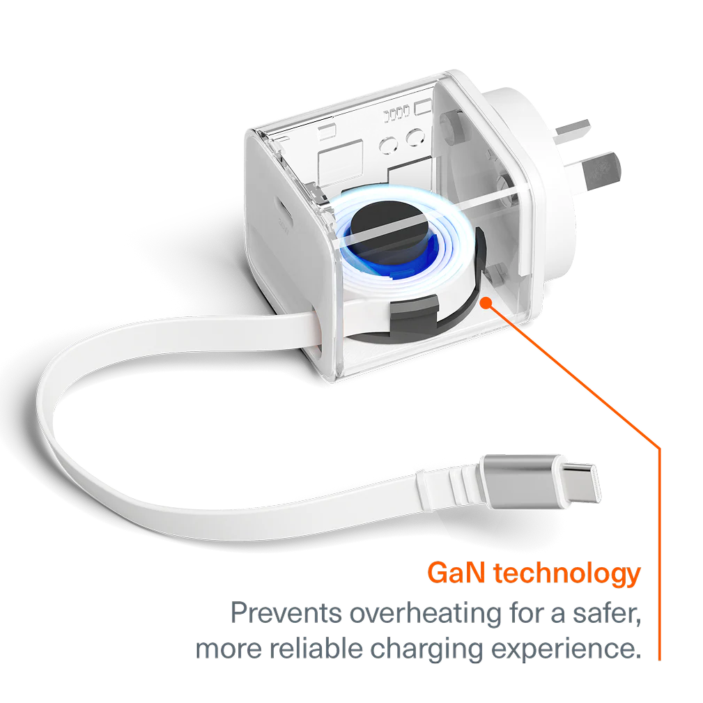 45W USB-C GaN Wall Charger with Retractable Cable - Image 5