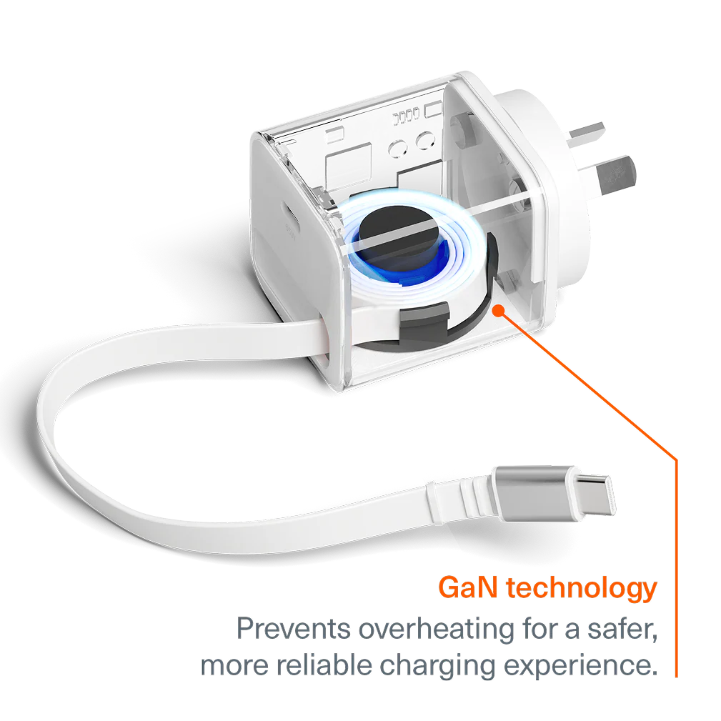 65W USB-C GaN Wall Charger with Retractable Cable - Image 5