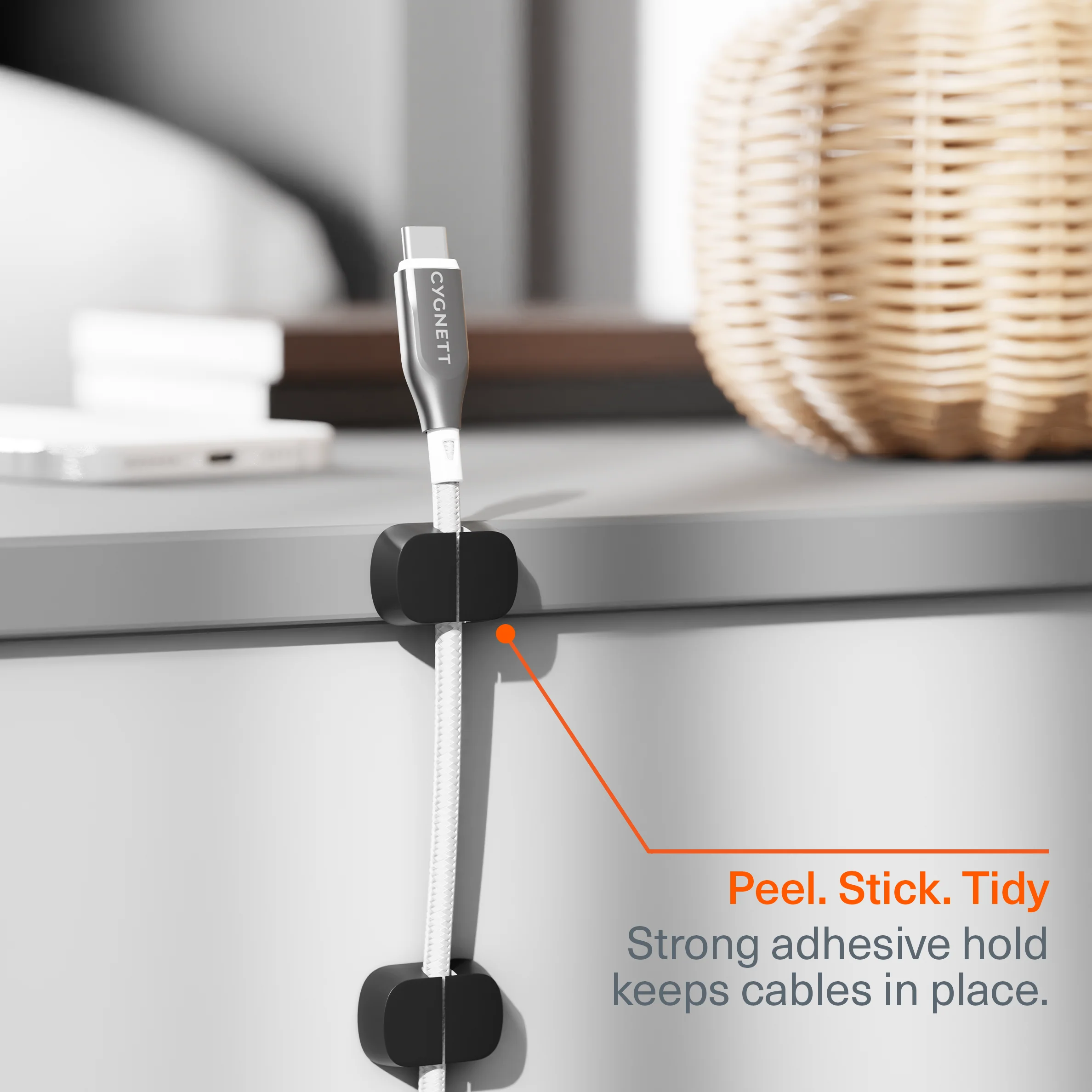 Single Slot Cable Organisers 6 Pack - Black - Image 3