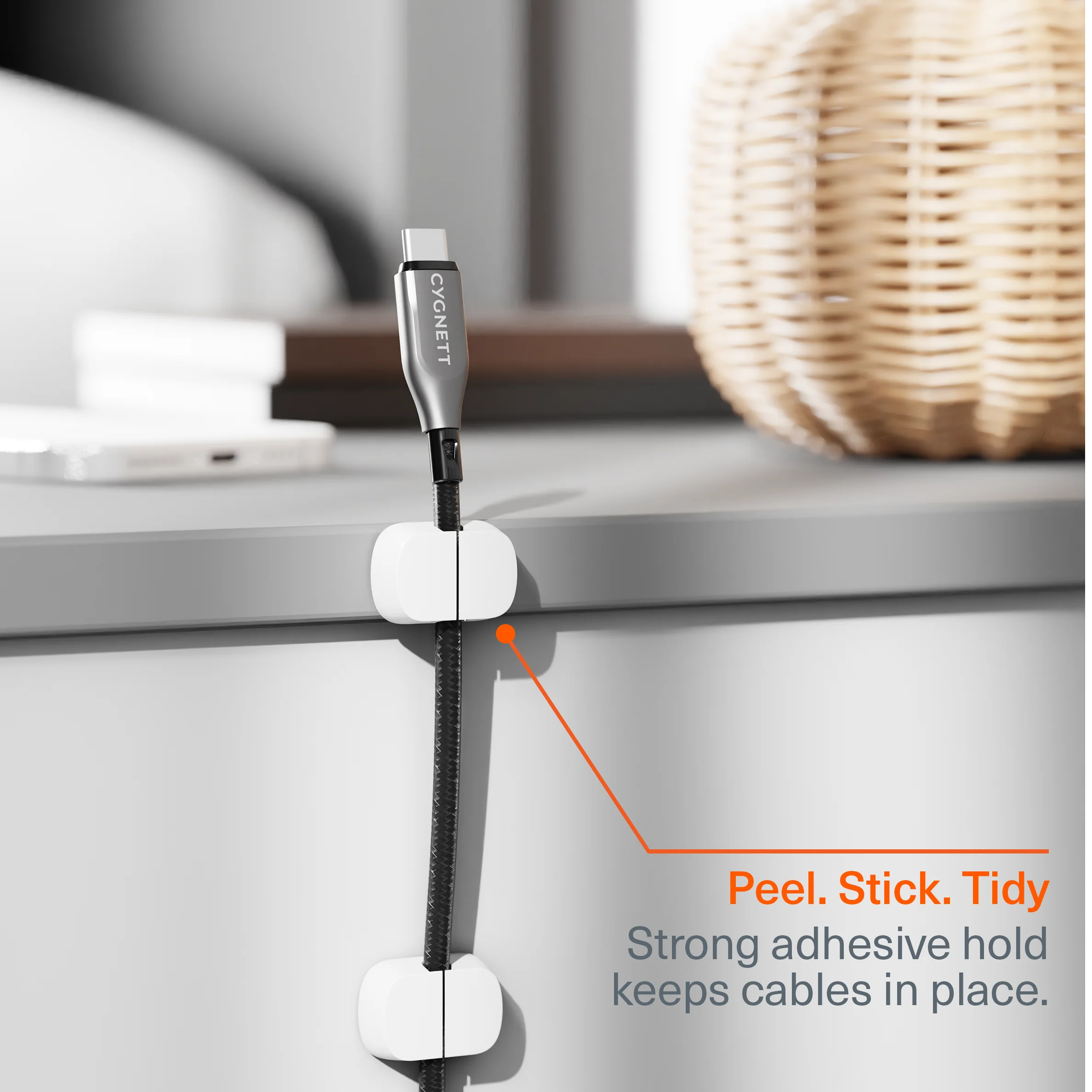 Single Slot Cable Organisers 6 Pack - White - Image 3