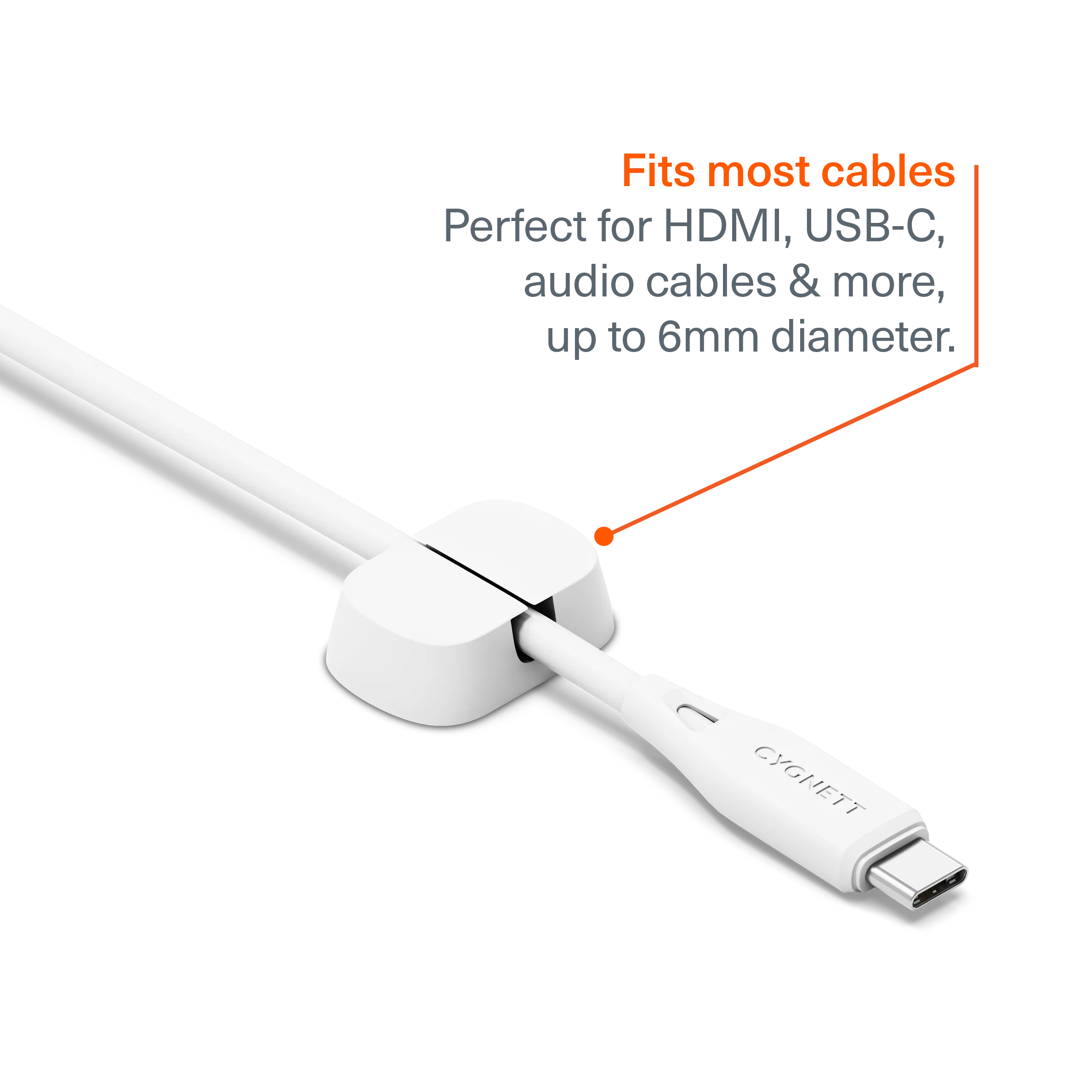 Single Slot Cable Organisers 6 Pack - White - Image 4