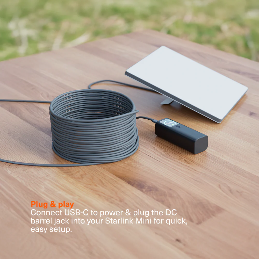 USB-C to DC 5525 Cable for Starlink Mini 100W - 20M - Image 3