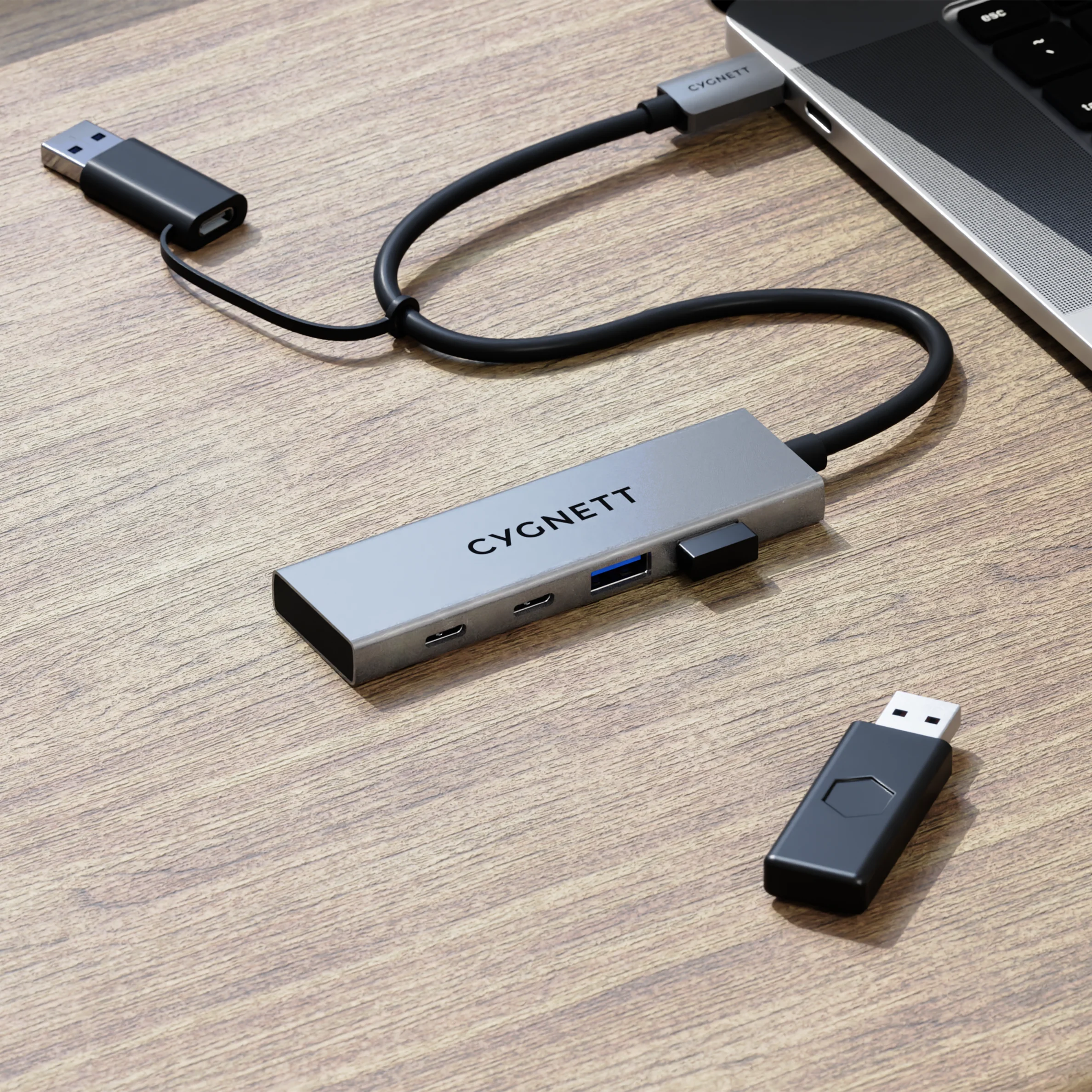 4-in-1 USB-C to USB-C & USB-A Hub - Image 2